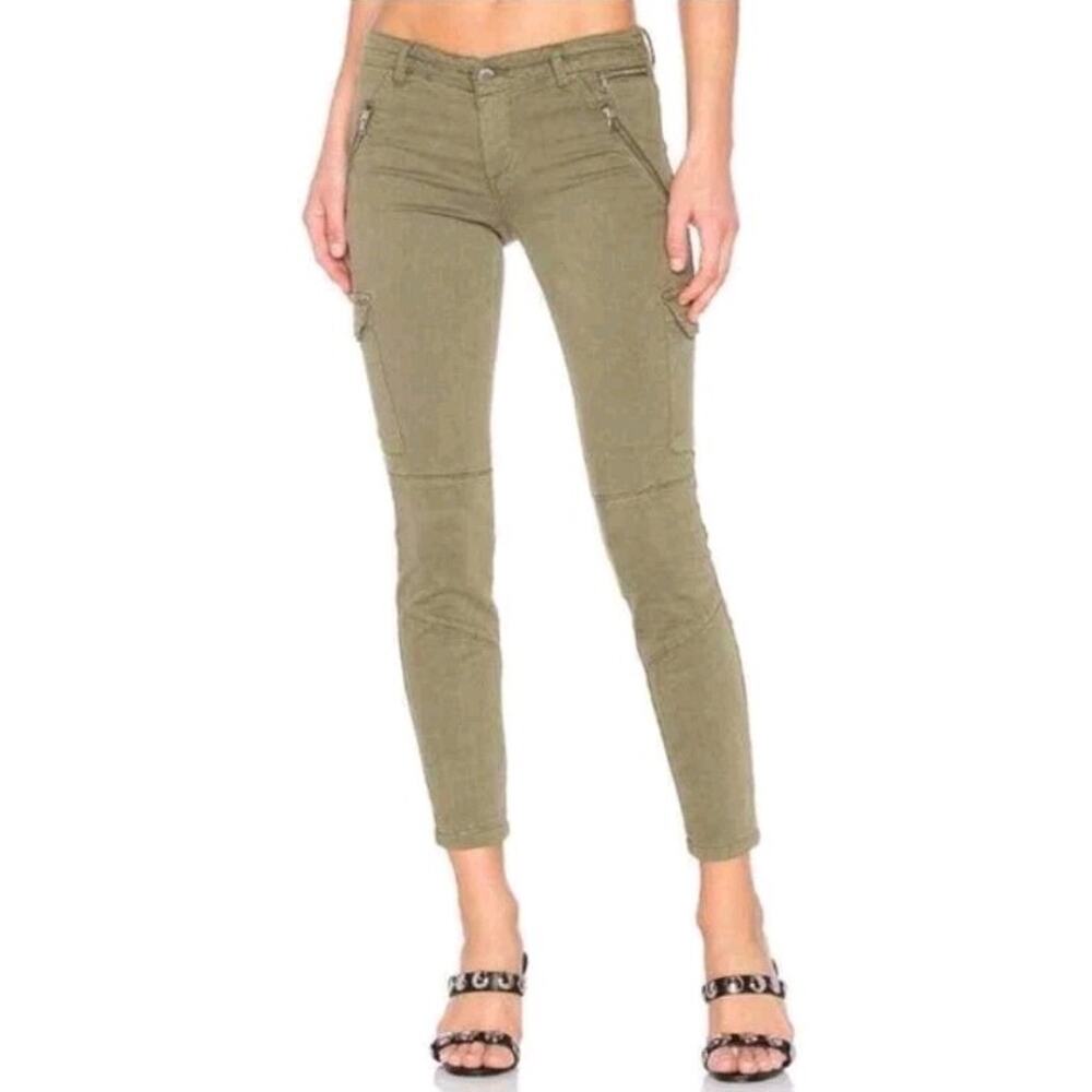 Blank NYC Green The Reade Skinny Crop Moto Cargo Grunge‎ Jeans Size 29